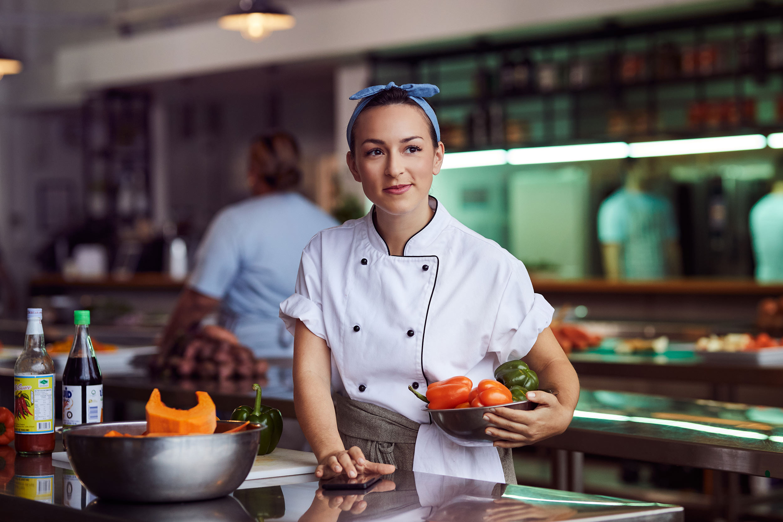 internet of things woman chef kitchen spark